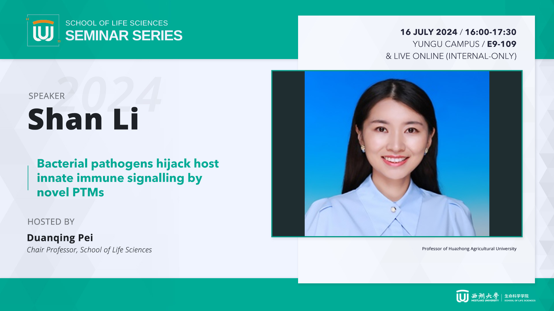 [SLS Seminar Series] Shan Li - Bacterial pathogens hijack host innate ...