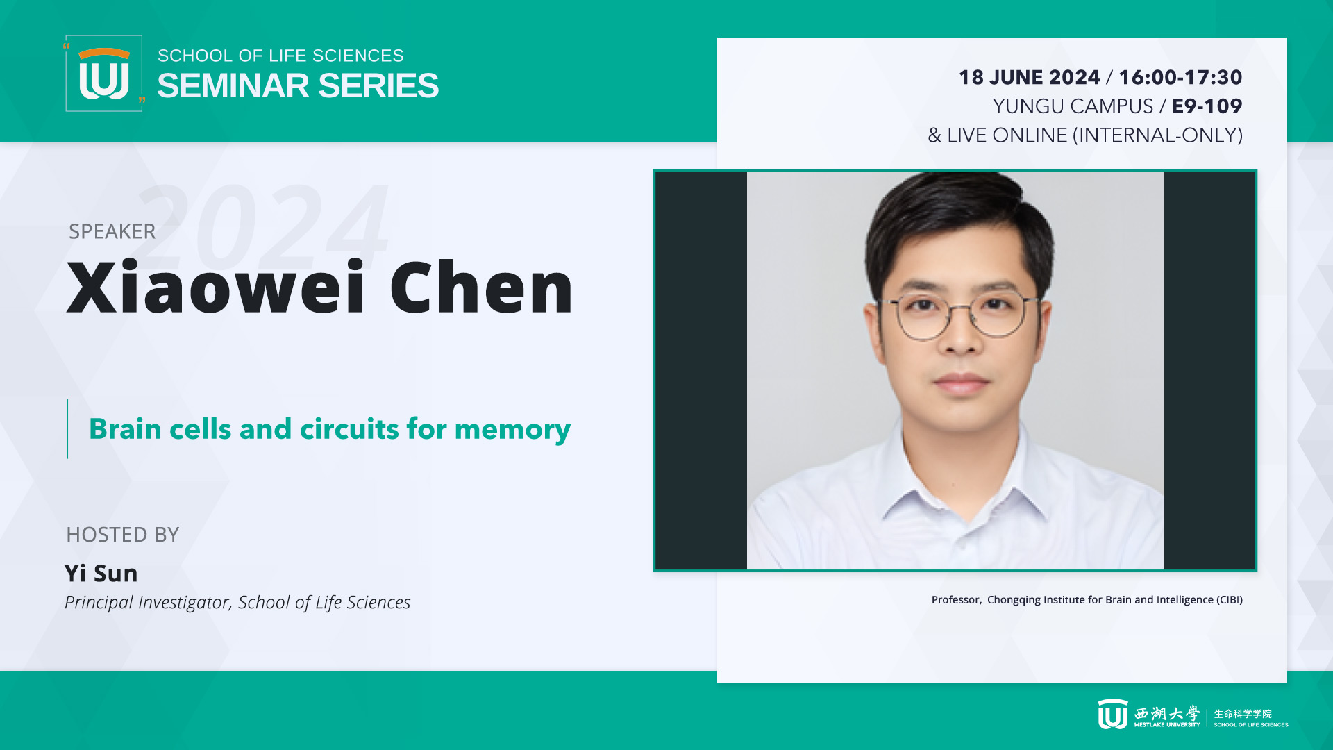 [SLS Seminar Series] Xiaowei Chen - Brain cells and circuits for memory ...